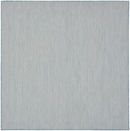 6' Blue Square Geometric Power Loom Area Rug