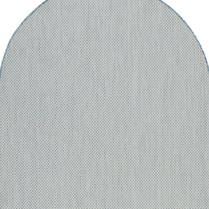 6' Blue Square Geometric Power Loom Area Rug