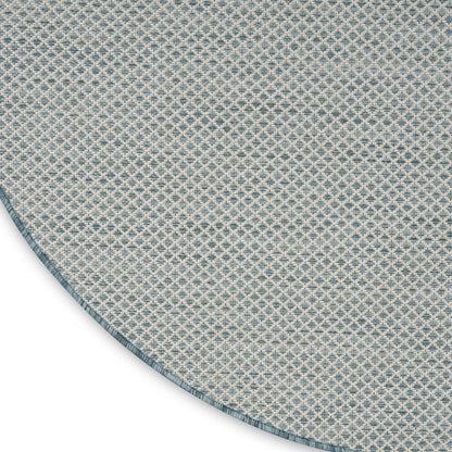 6' Blue Square Geometric Power Loom Area Rug