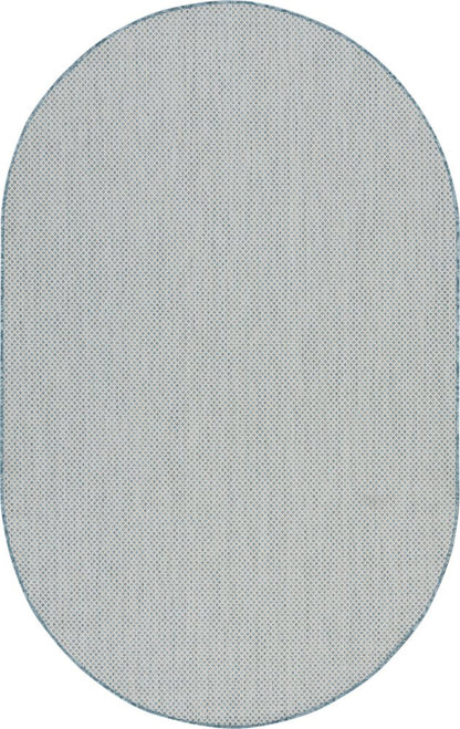 6' Blue Square Geometric Power Loom Area Rug