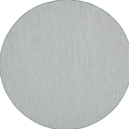 6' Blue Square Geometric Power Loom Area Rug