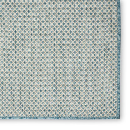 6' Blue Square Geometric Power Loom Area Rug