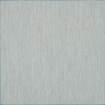 6' Blue Square Geometric Power Loom Area Rug