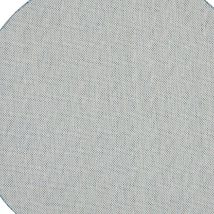 6' Blue Square Geometric Power Loom Area Rug
