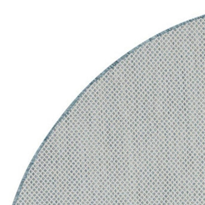 6' Blue Square Geometric Power Loom Area Rug