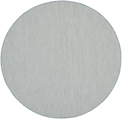 6' Blue Square Geometric Power Loom Area Rug