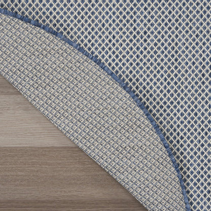 4' Bone Square Geometric Power Loom Area Rug