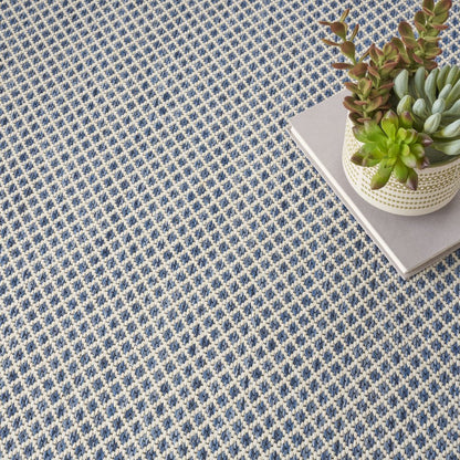 4' Bone Square Geometric Power Loom Area Rug