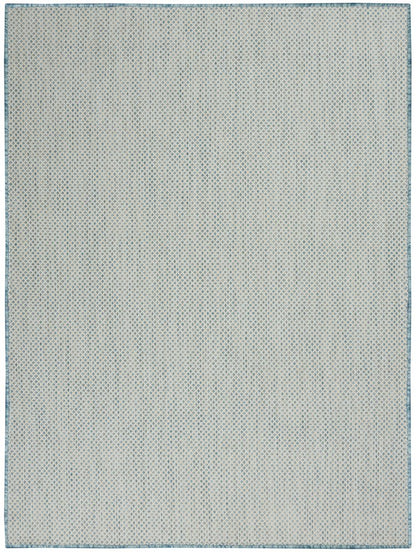 4' X 6' Aqua Geometric Power Loom Area Rug