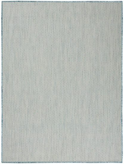 4' X 6' Aqua Geometric Power Loom Area Rug