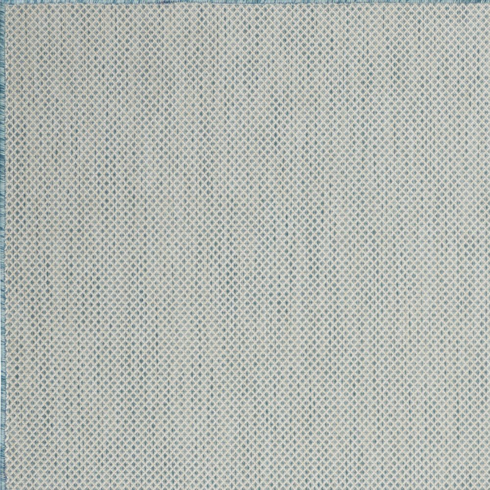 4' X 6' Aqua Geometric Power Loom Area Rug