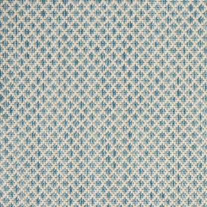8' X 10' Aqua And Ivory Indoor Outdoor Area Rug