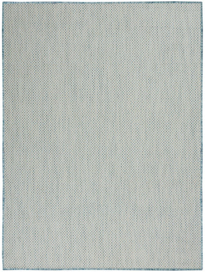5' X 7' Aqua Geometric Power Loom Area Rug