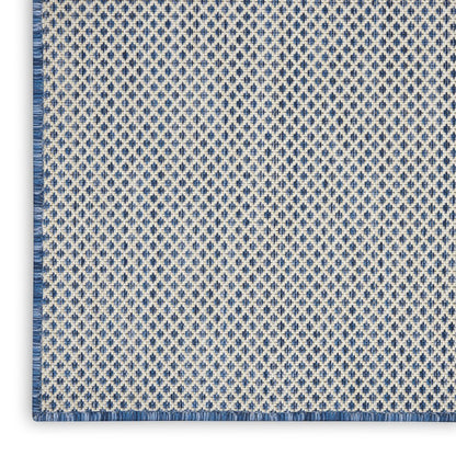 5' X 7' Blue Geometric Power Loom Area Rug