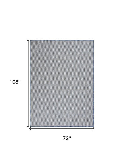 4' X 6' Blue Geometric Power Loom Area Rug