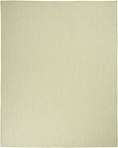 7' X 10' Green And Ivory Indoor Outdoor Area Rug