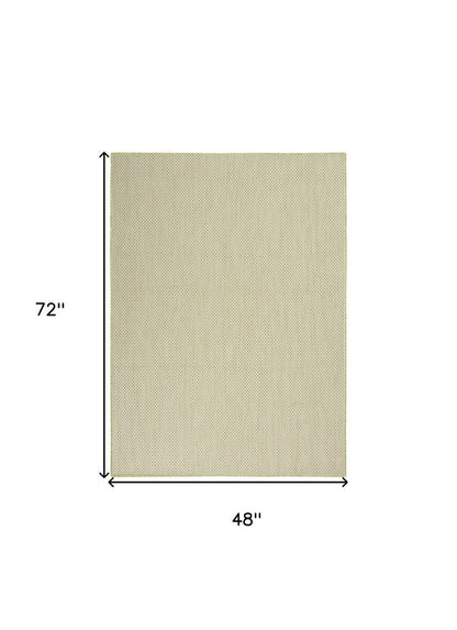 6' X 9' Green Geometric Power Loom Area Rug