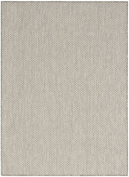 6' X 9' Ivory and Silver Indoor Outdoor Area Rug