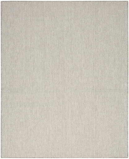 7' X 10' Ivory And Silver Indoor Outdoor Area Rug