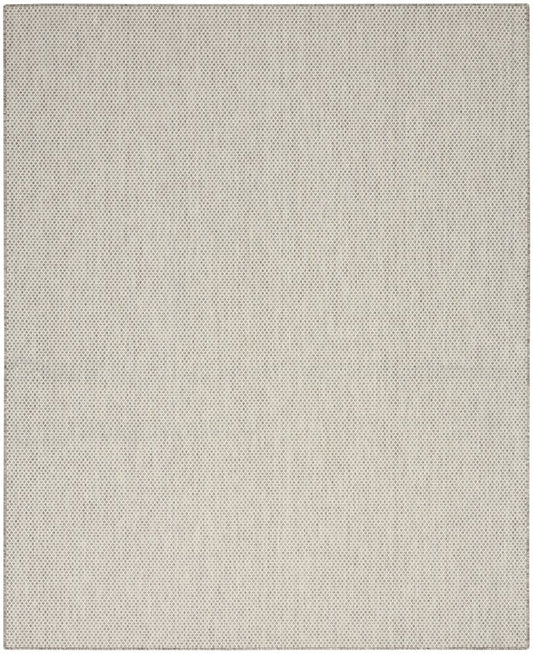 7' X 10' Ivory And Silver Indoor Outdoor Area Rug