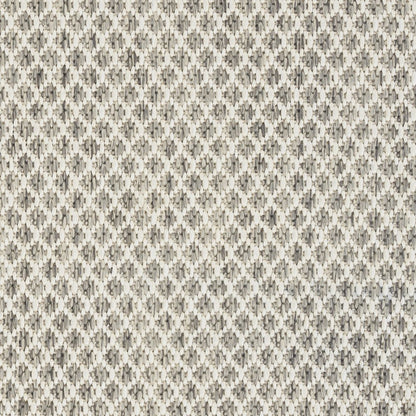 7' X 10' Ivory And Silver Indoor Outdoor Area Rug