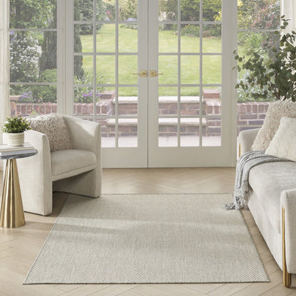 5' X 7' Ivory Geometric Power Loom Area Rug