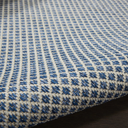 8' X 10' Blue And Ivory Indoor Outdoor Area Rug
