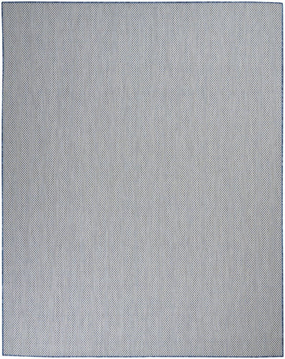 8' X 10' Blue And Ivory Indoor Outdoor Area Rug
