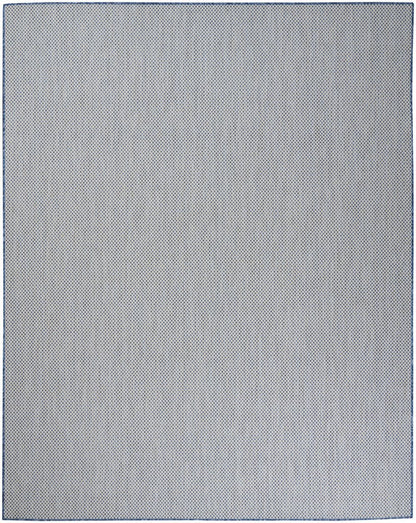 7' X 10' Blue And Ivory Indoor Outdoor Area Rug