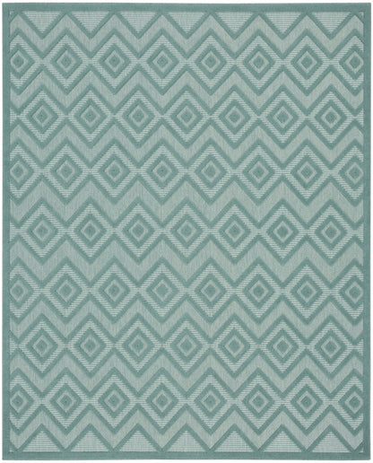 7' X 10' Aqua Indoor Outdoor Area Rug