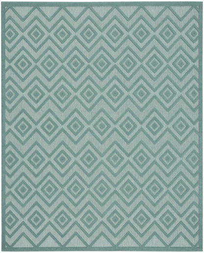 7' X 10' Aqua Indoor Outdoor Area Rug