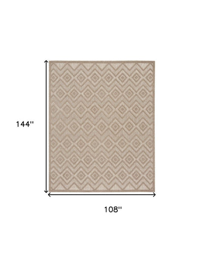 9' X 12' Beige Indoor Outdoor Area Rug