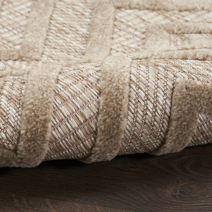9' X 12' Beige Indoor Outdoor Area Rug