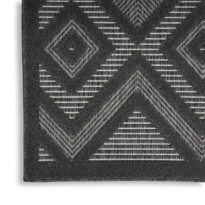 9' X 12' Charcoal And Gray Indoor Outdoor Area Rug