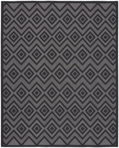 9' X 12' Charcoal And Gray Indoor Outdoor Area Rug