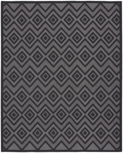 8' X 10' Black Indoor Outdoor Area Rug