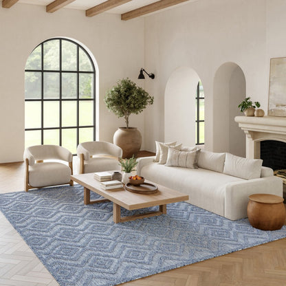 9' X 12' Denim Blue Indoor Outdoor Area Rug