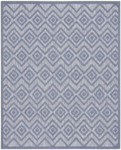 9' X 12' Denim Blue Indoor Outdoor Area Rug