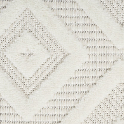9' X 12' Ivory And White Indoor Outdoor Area Rug