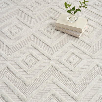 8' X 10' Cream Indoor Outdoor Area Rug