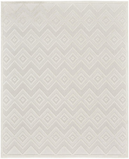 8' X 10' Cream Indoor Outdoor Area Rug
