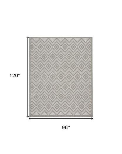 7' X 10' Gray Indoor Outdoor Area Rug