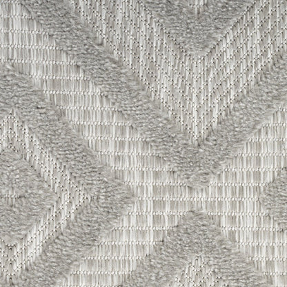 9' X 12' Gray And Silver Indoor Outdoor Area Rug