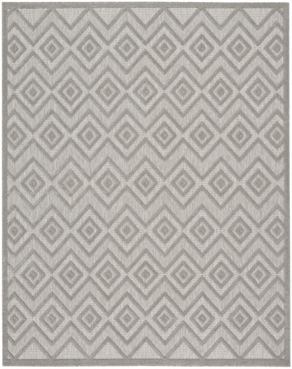 9' X 12' Gray And Silver Indoor Outdoor Area Rug