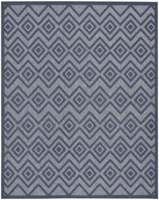 8' X 10' Navy Blue Indoor Outdoor Area Rug