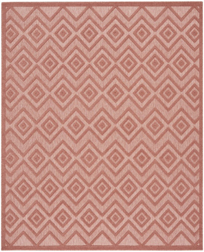 7' X 10' Orange Indoor Outdoor Area Rug