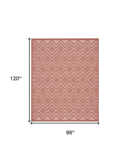 8' X 10' Orange Indoor Outdoor Area Rug