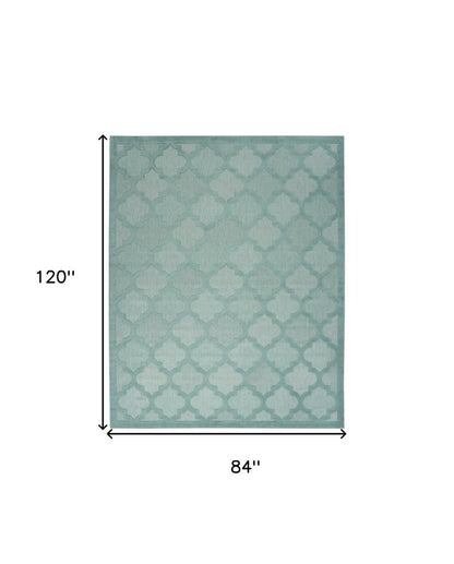 8' X 10' Aqua Indoor Outdoor Area Rug