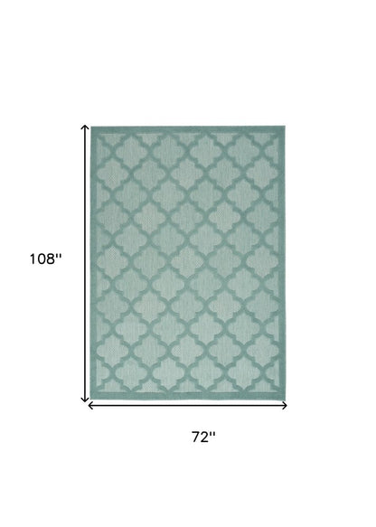8' X 10' Aqua Indoor Outdoor Area Rug