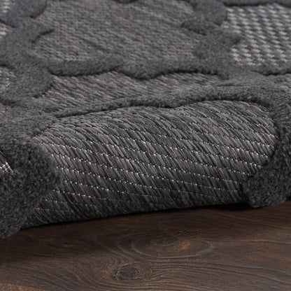 8' X 10' Black Indoor Outdoor Area Rug